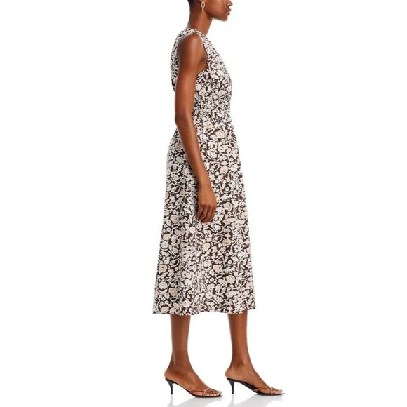 Rails Selani Dress Women's Size L Brown Russet Floral Asymmetric One Shoulder - Picture 6 of 7